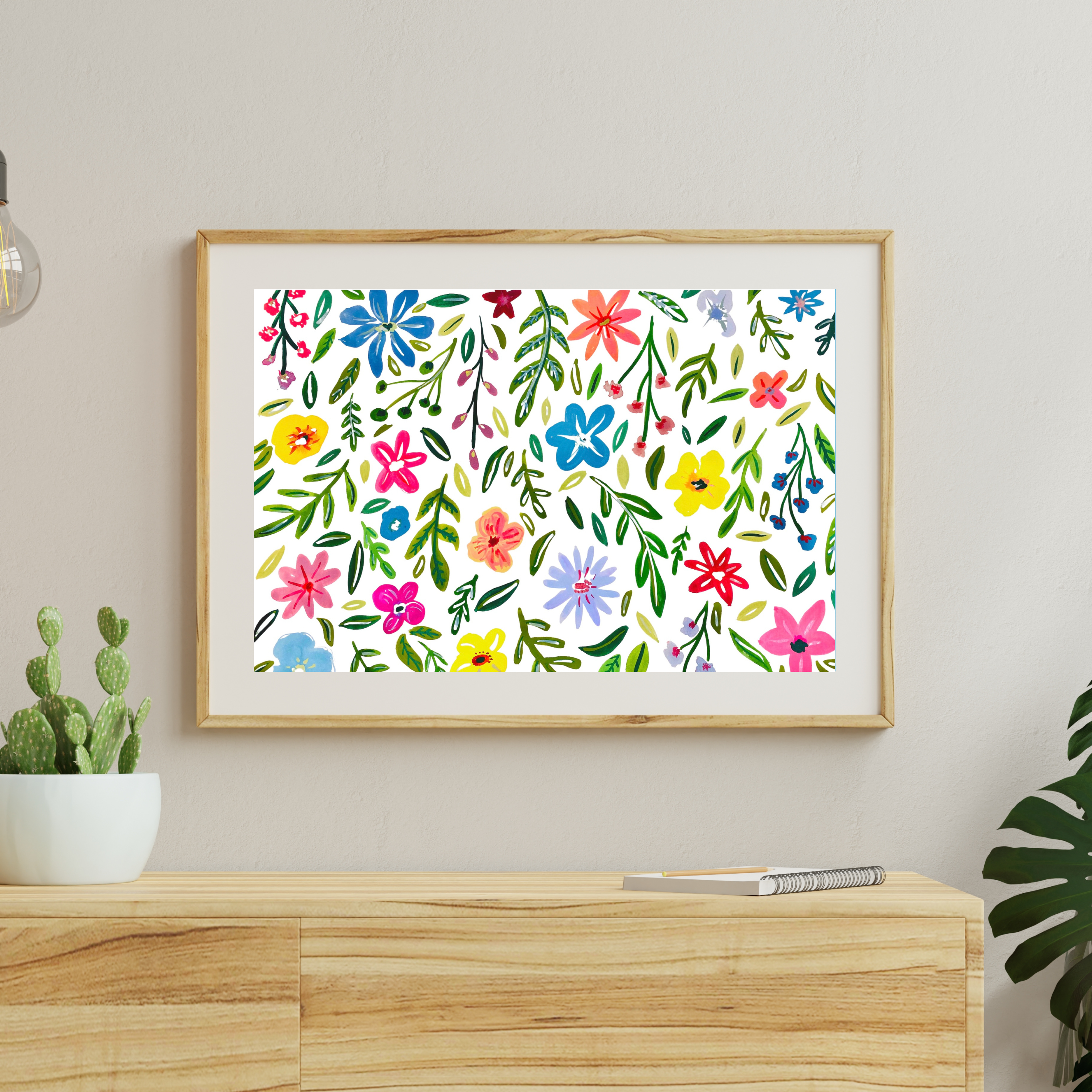 Bright Horizontal Flowers art print