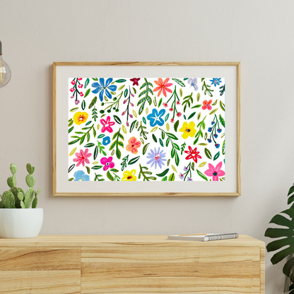 Bright Horizontal Flowers art print