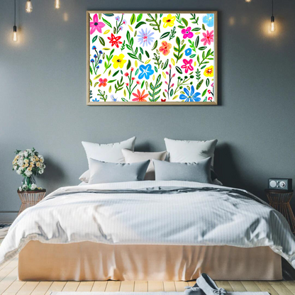 Bright Horizontal Flowers art print