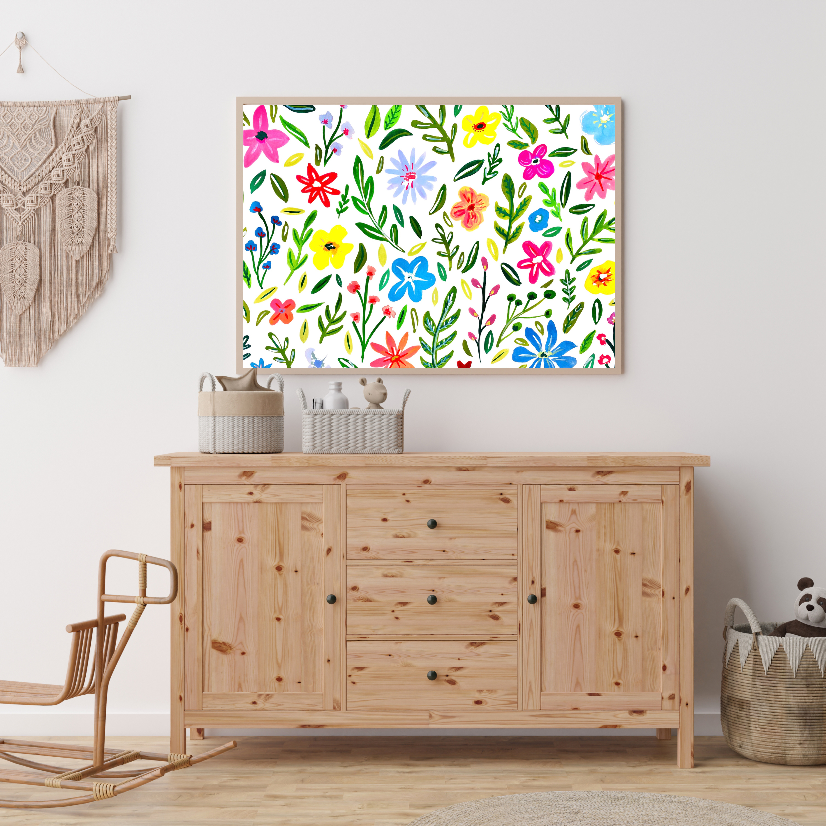 Bright Horizontal Flowers art print