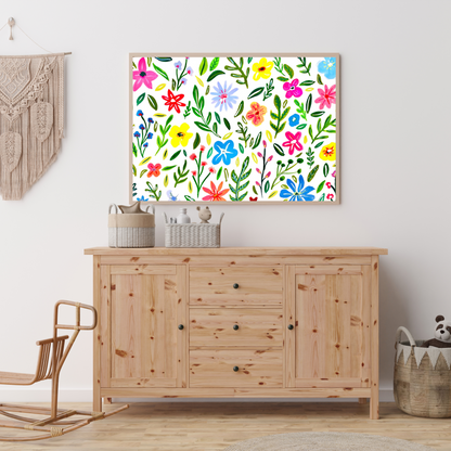 Bright Horizontal Flowers art print