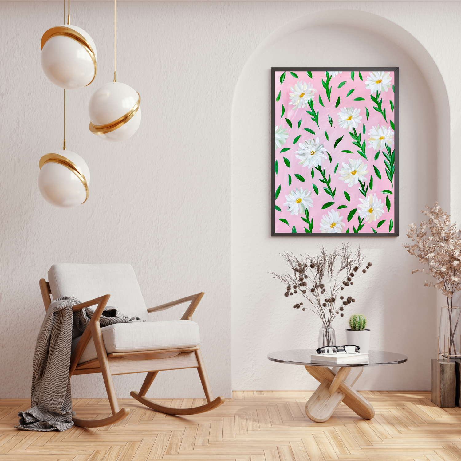 White Flowers art print