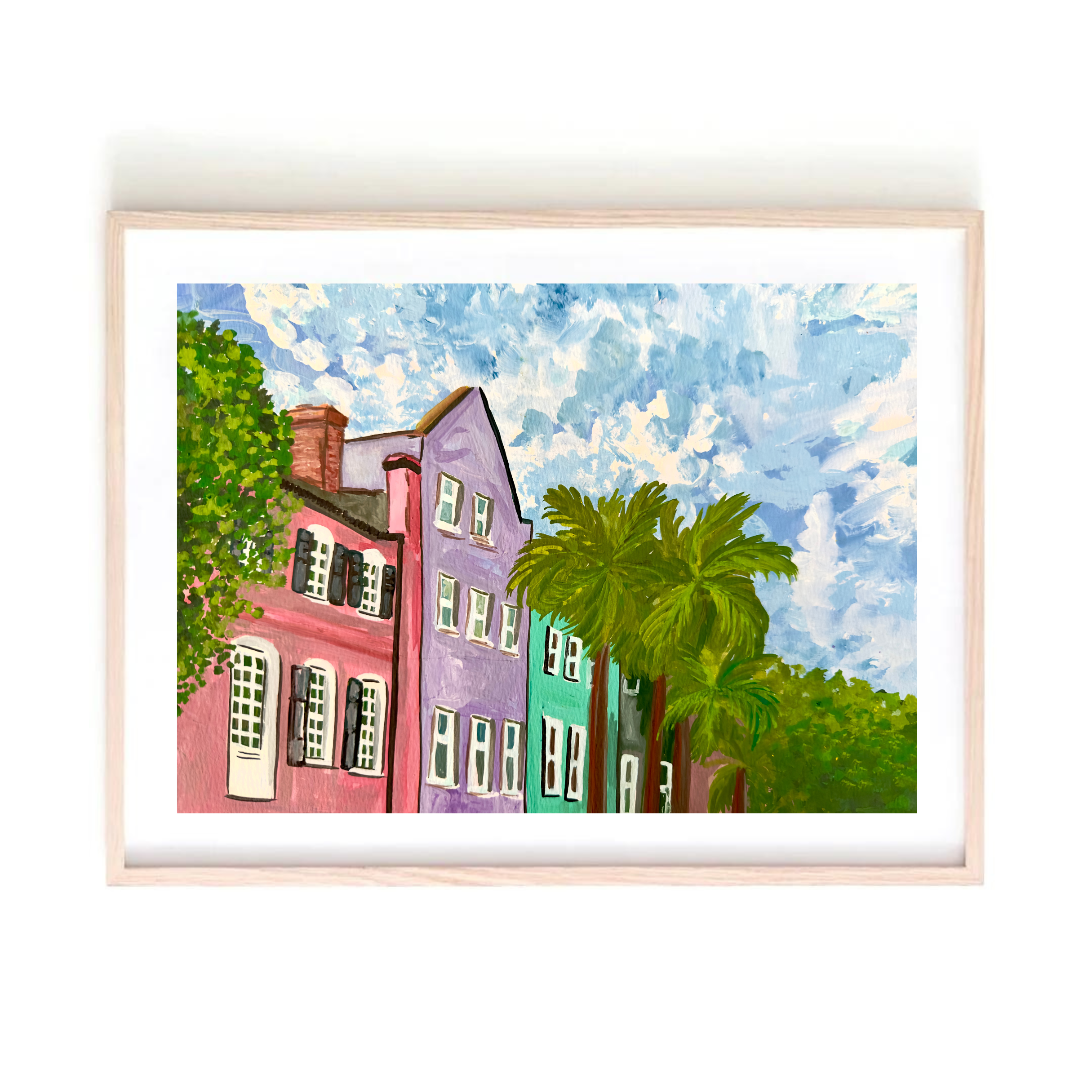 Rainbow Row Charleston art print