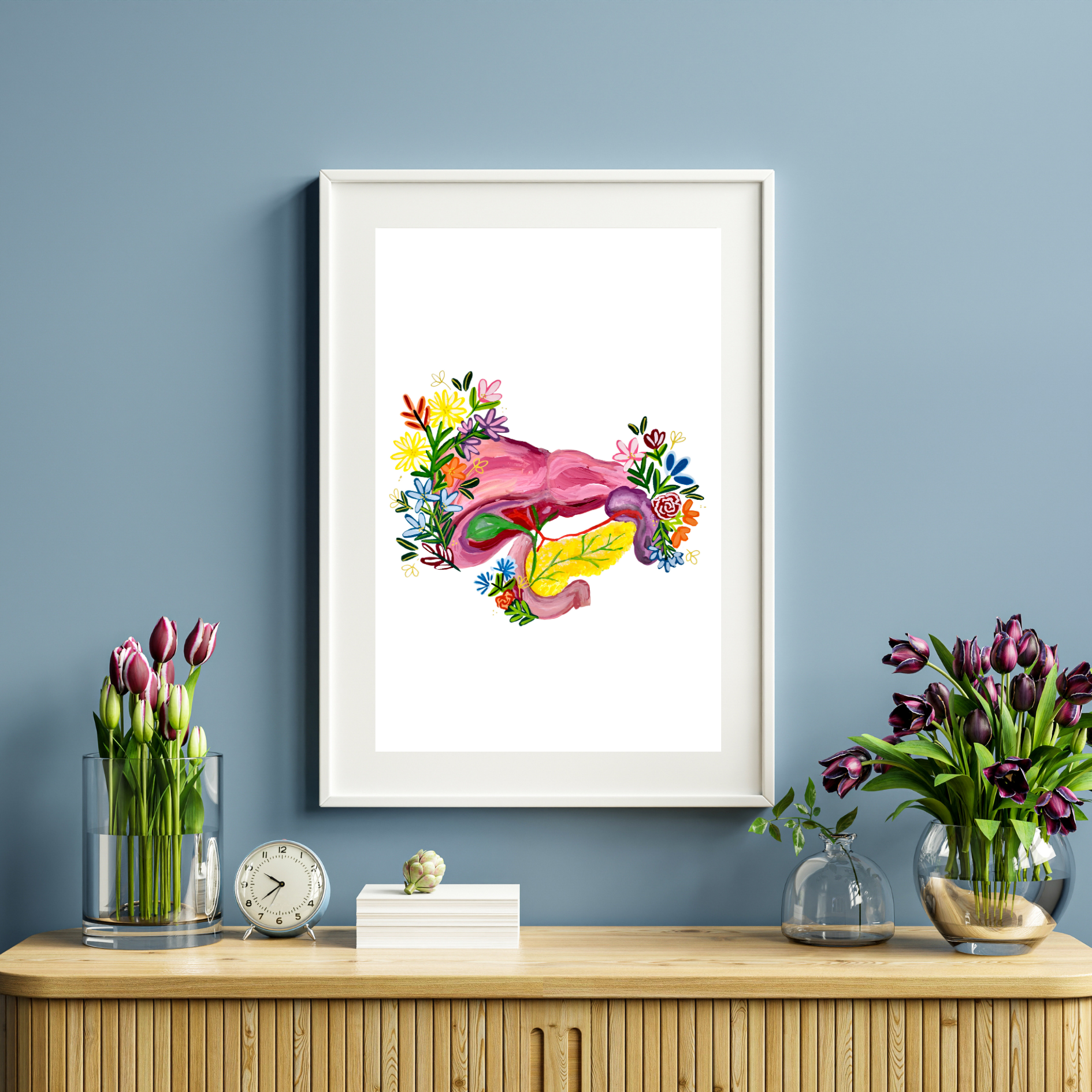 Pancreas and liver art print