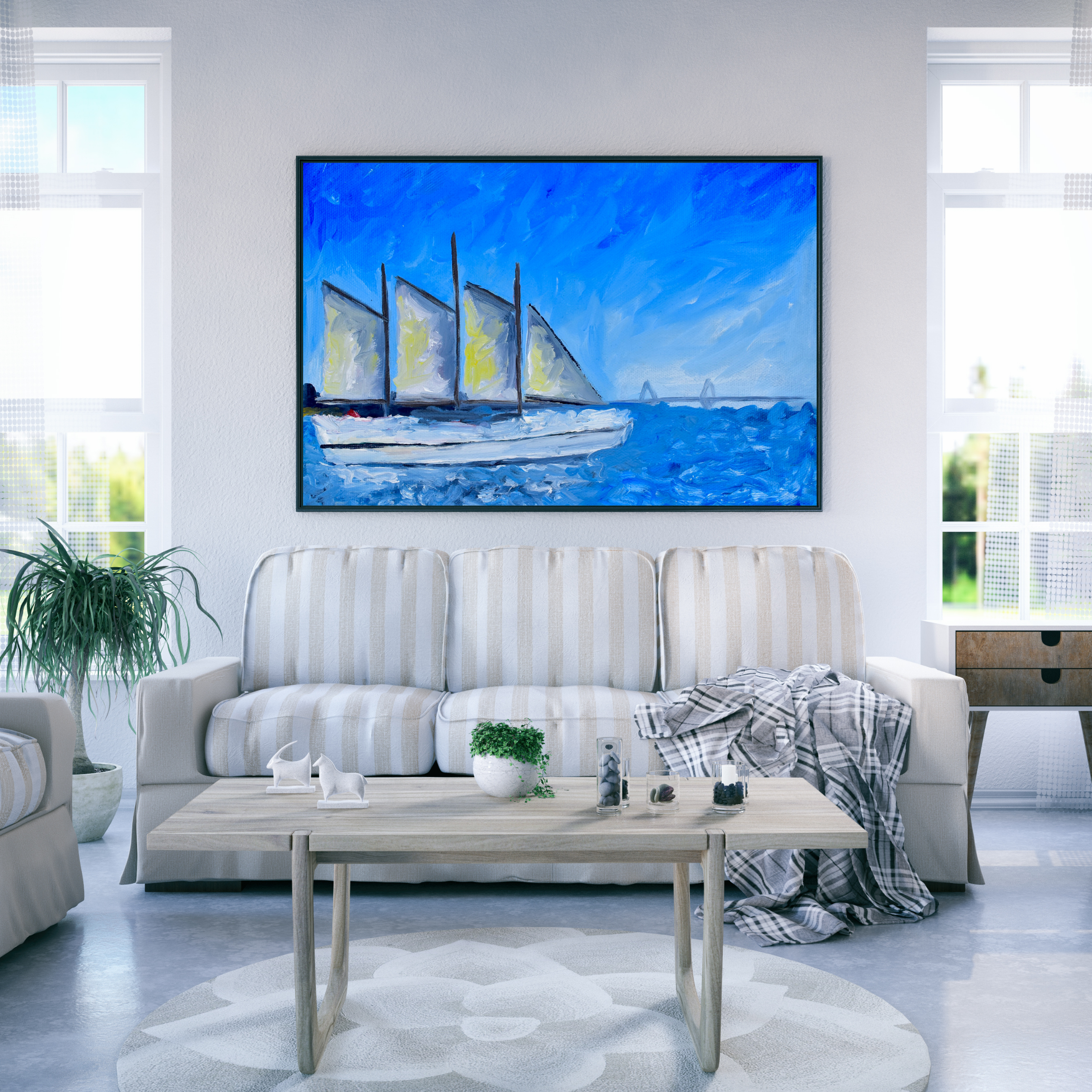 Sailing in the sea art print