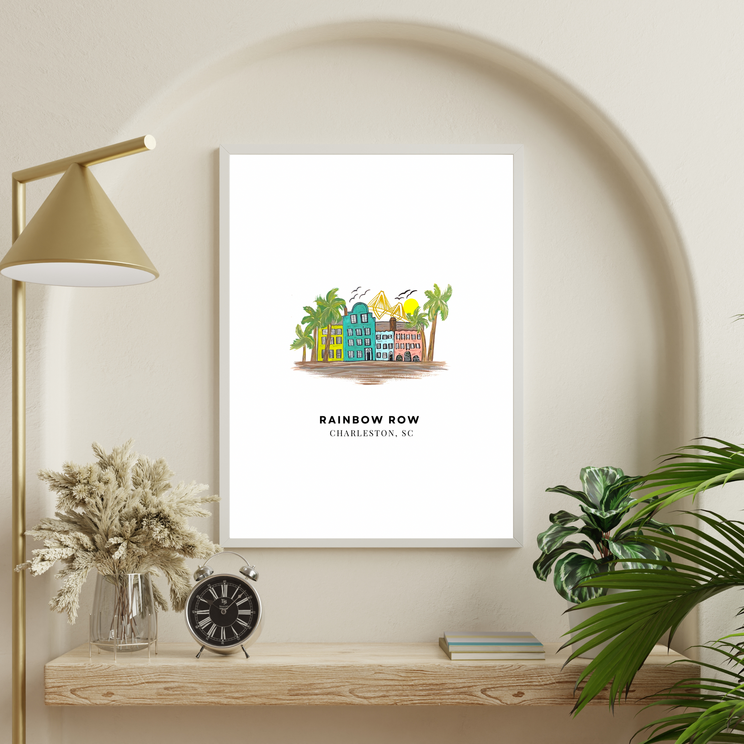 Rainbow Row Charleston art print