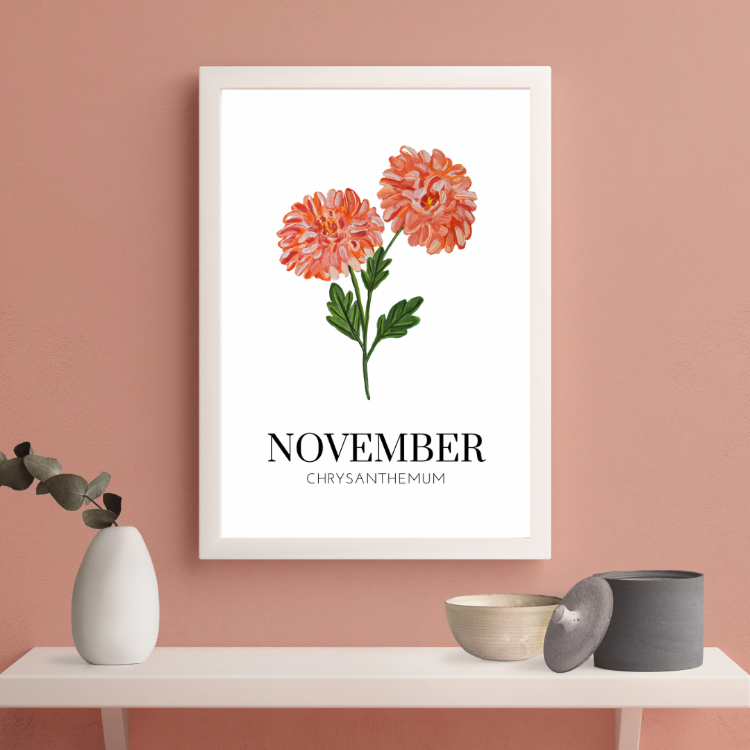 November Chrysanthemum art print