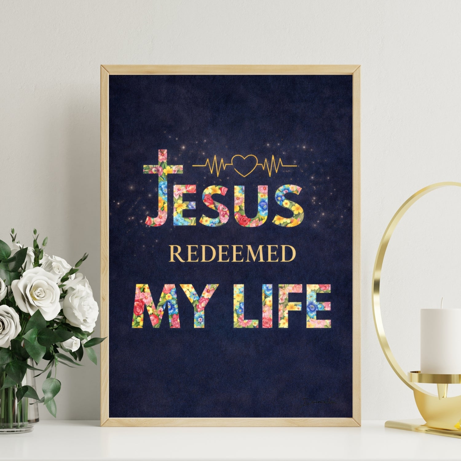 Jesus redeemed my life Art Print