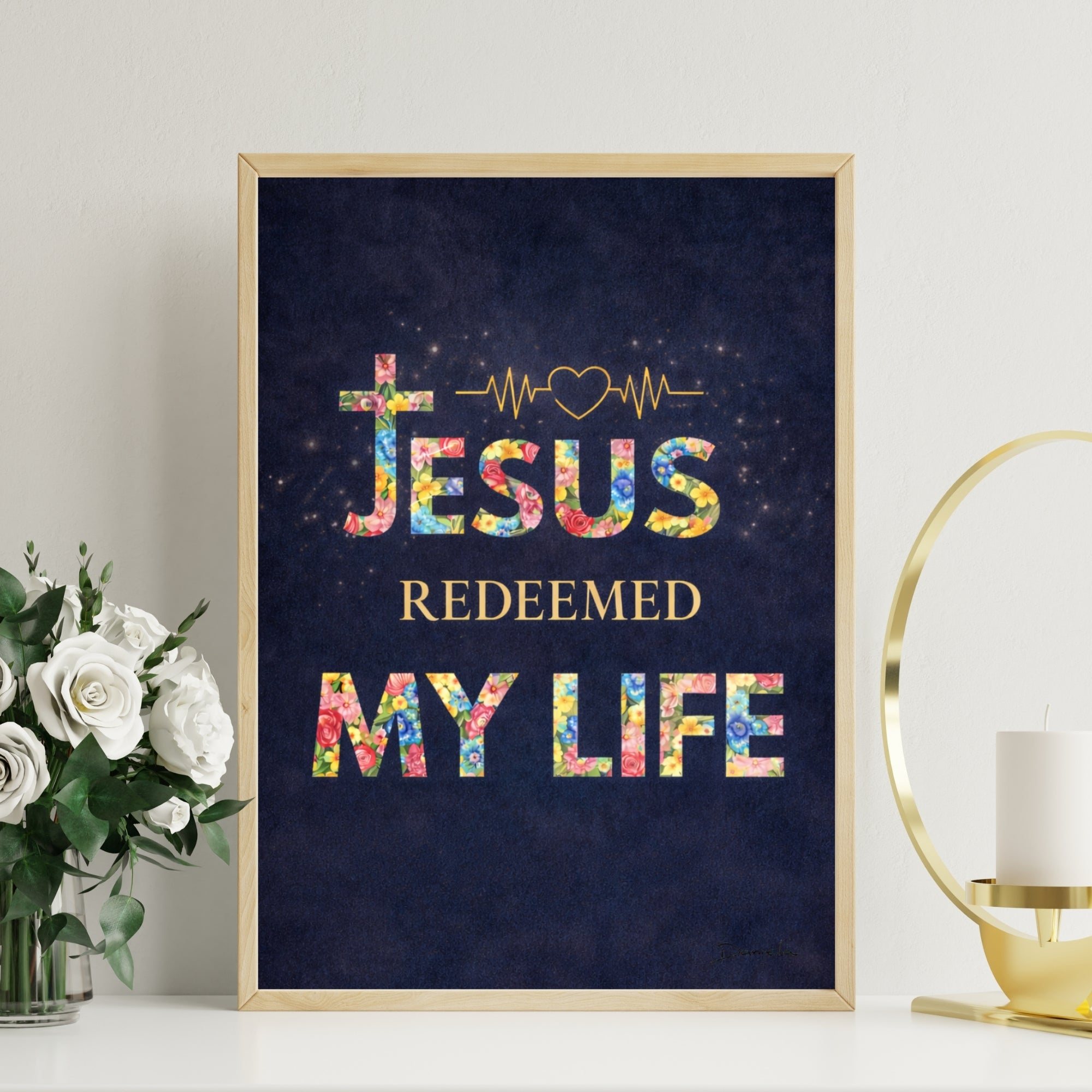 Jesus redeemed my life Art Print