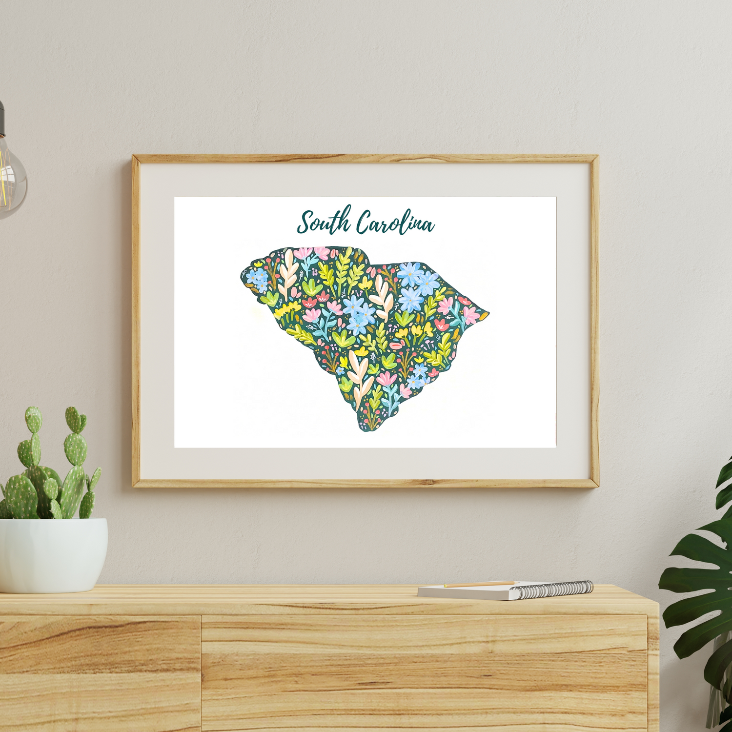 South Carolina brown art print