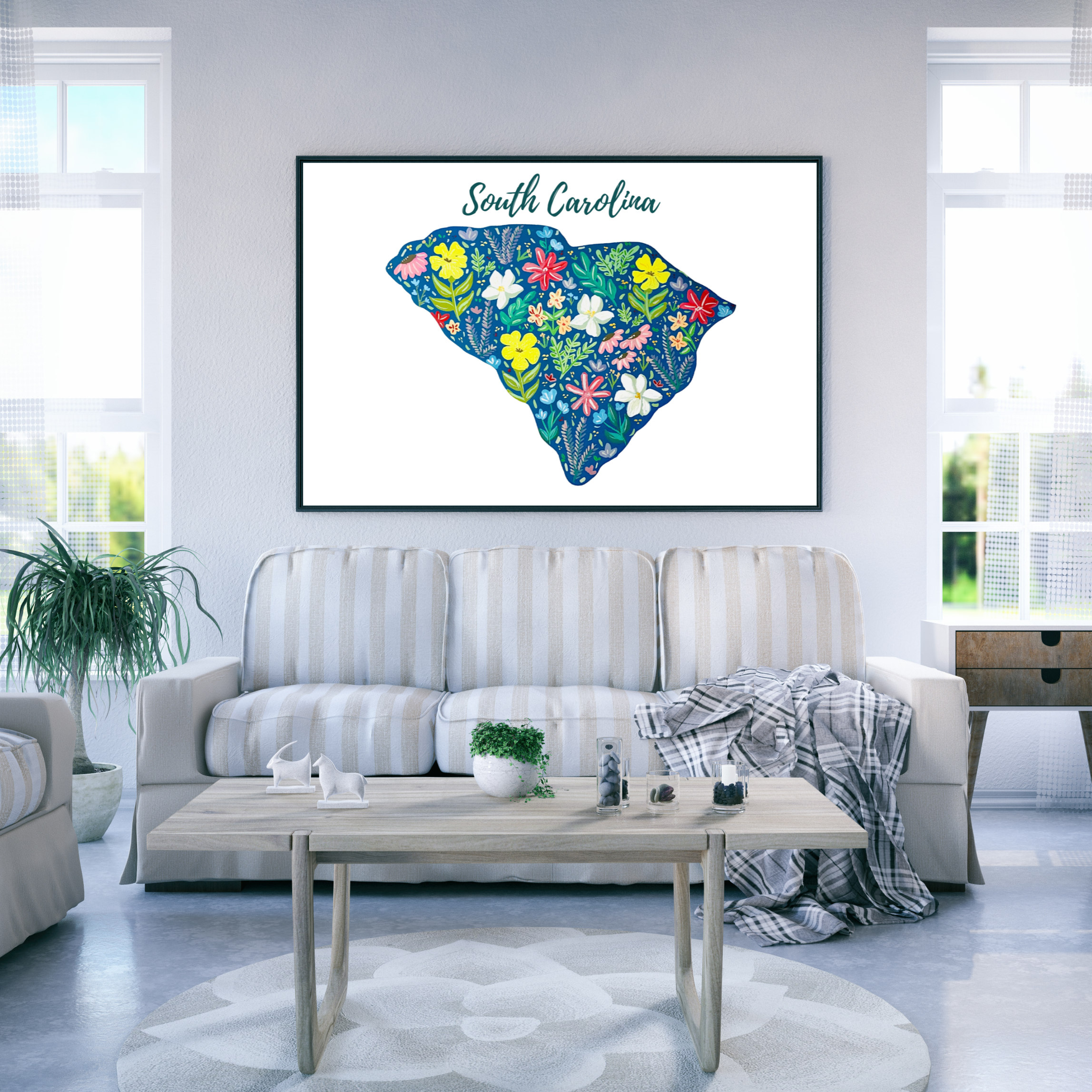 South Carolina blue art print