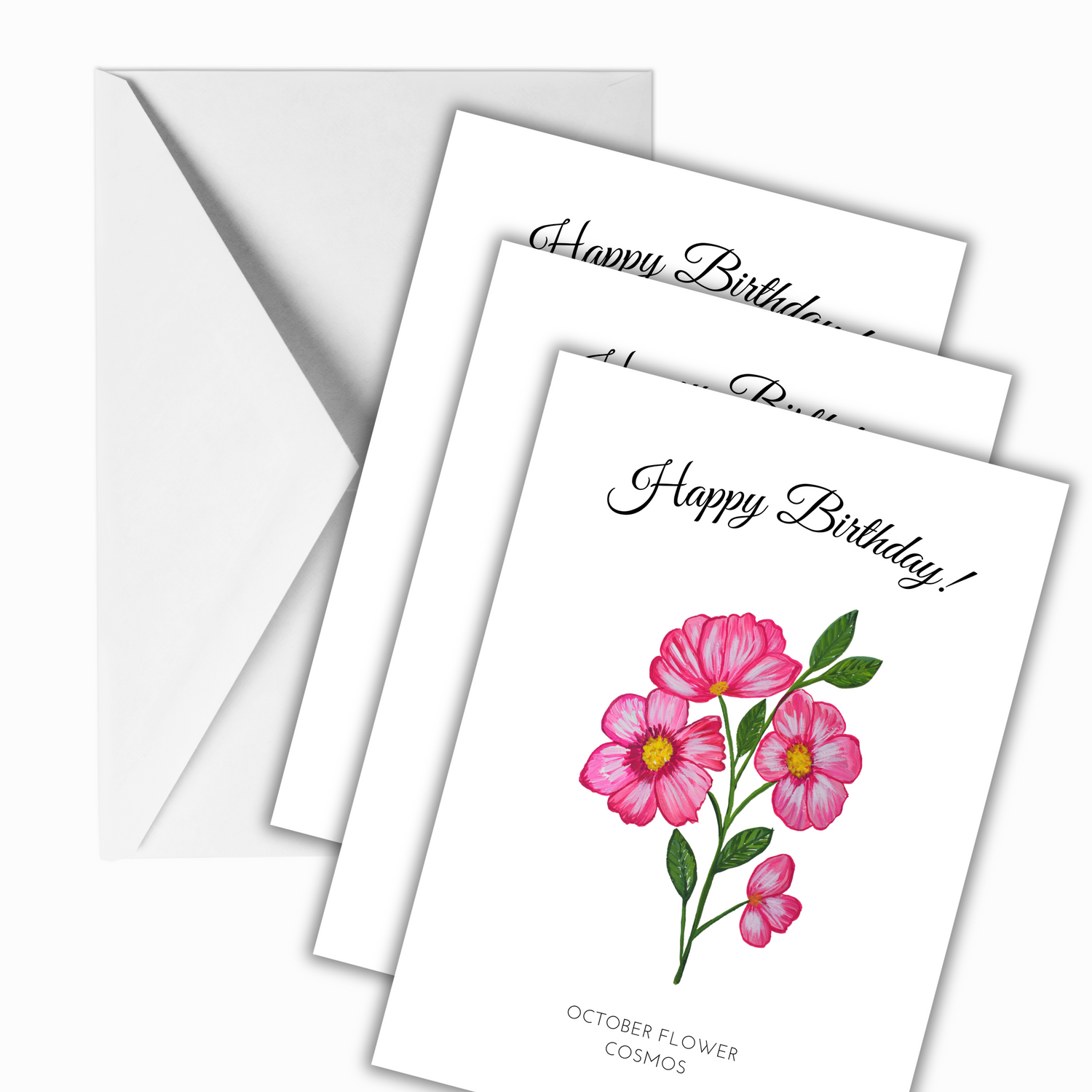 Happy Birthday Flowers Greeting Card (12-designs)