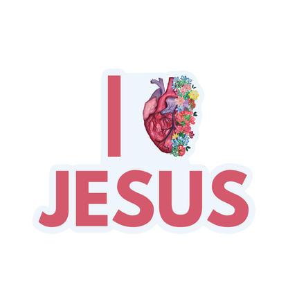 I Love Jesús Sticker waterproof quality vinyl matte
