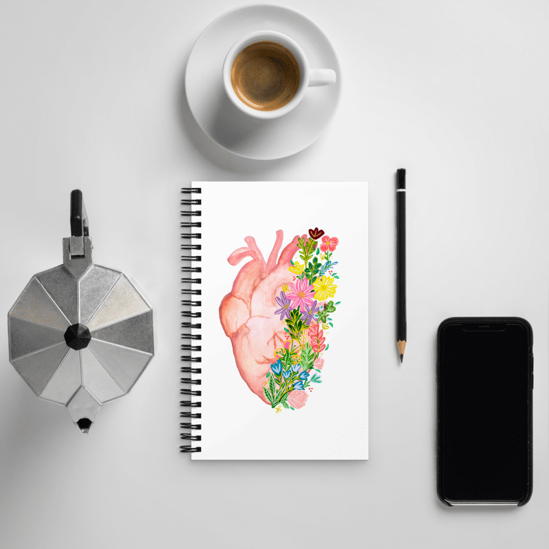 Heart Spiral Lined Notebook