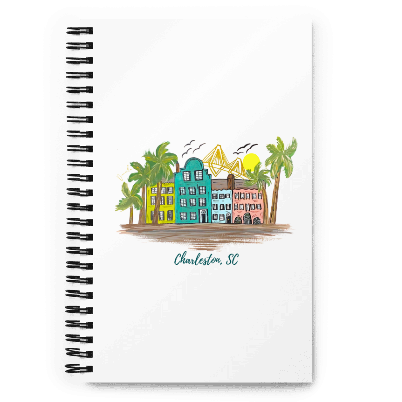 Rainbow Row Charleston Spiral Lined Notebook