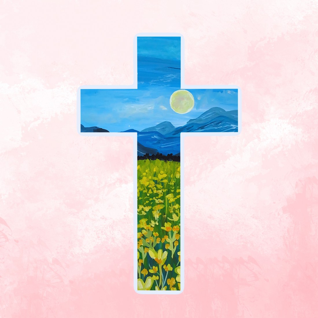 Cross of Jesus Sticker waterproof quality vinyl matte