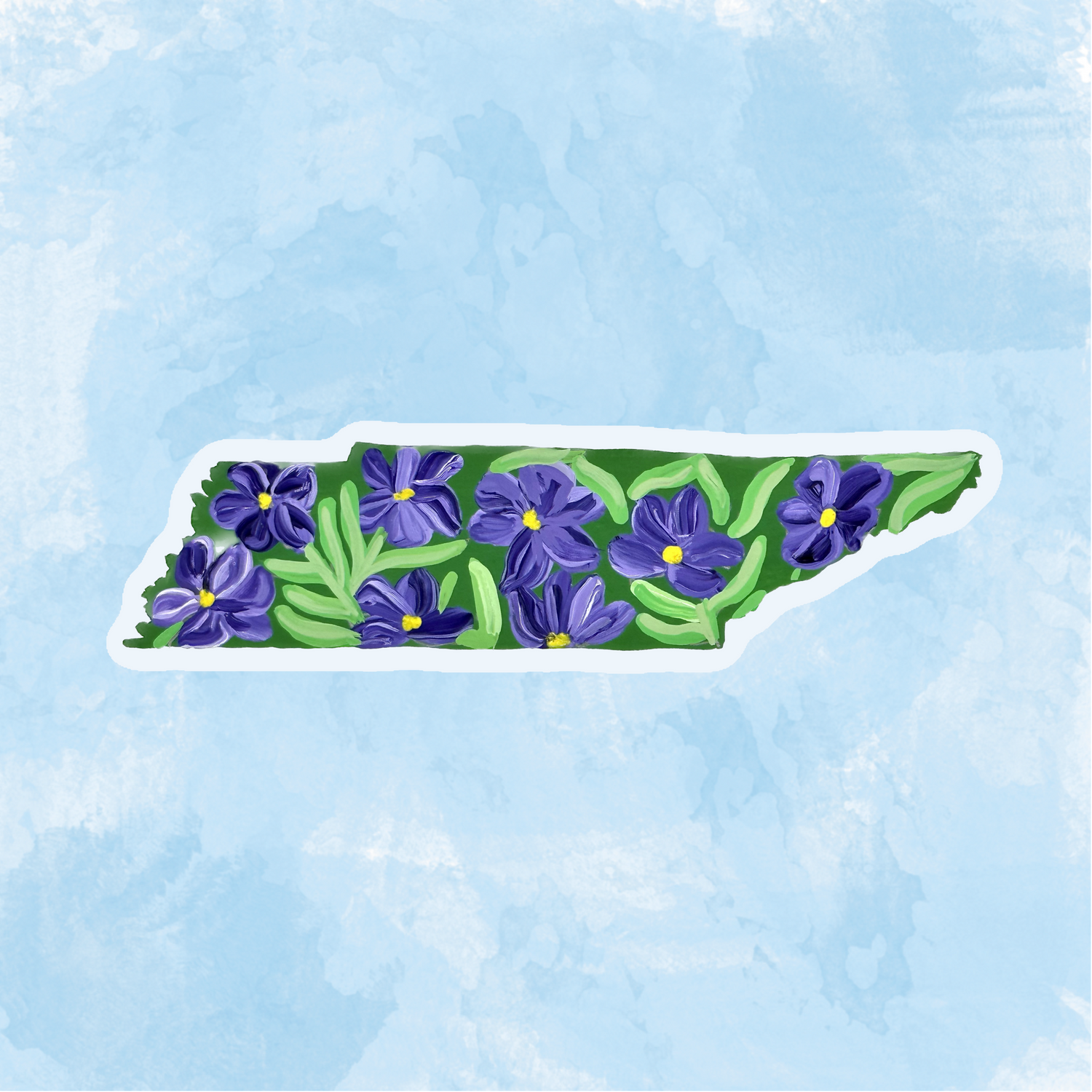 Tennessee State Flowers Sticker WATERPROOF QUALITY VINYL MATTE