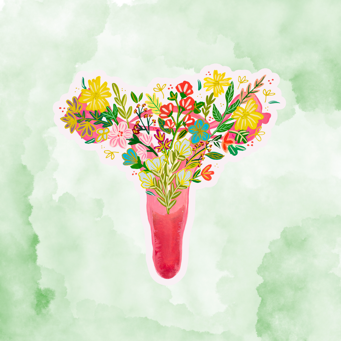 Uterus Sticker waterproof quality vinyl matte