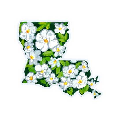 Lousiana State Flowers sticker WATERPROOF QUALITY VINYL MATTE