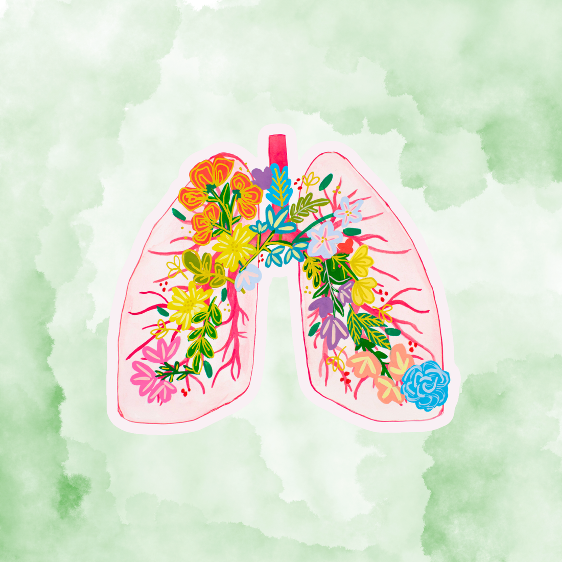 Lungs Sticker waterproof quality vinyl matte