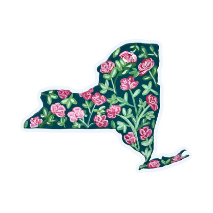 New York State Flowers and Bird sticker WATERPROOF QUALITY VINYL MATTE