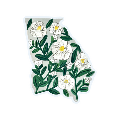 Georgia State Flowers sticker WATERPROOF QUALITY VINYL MATTE