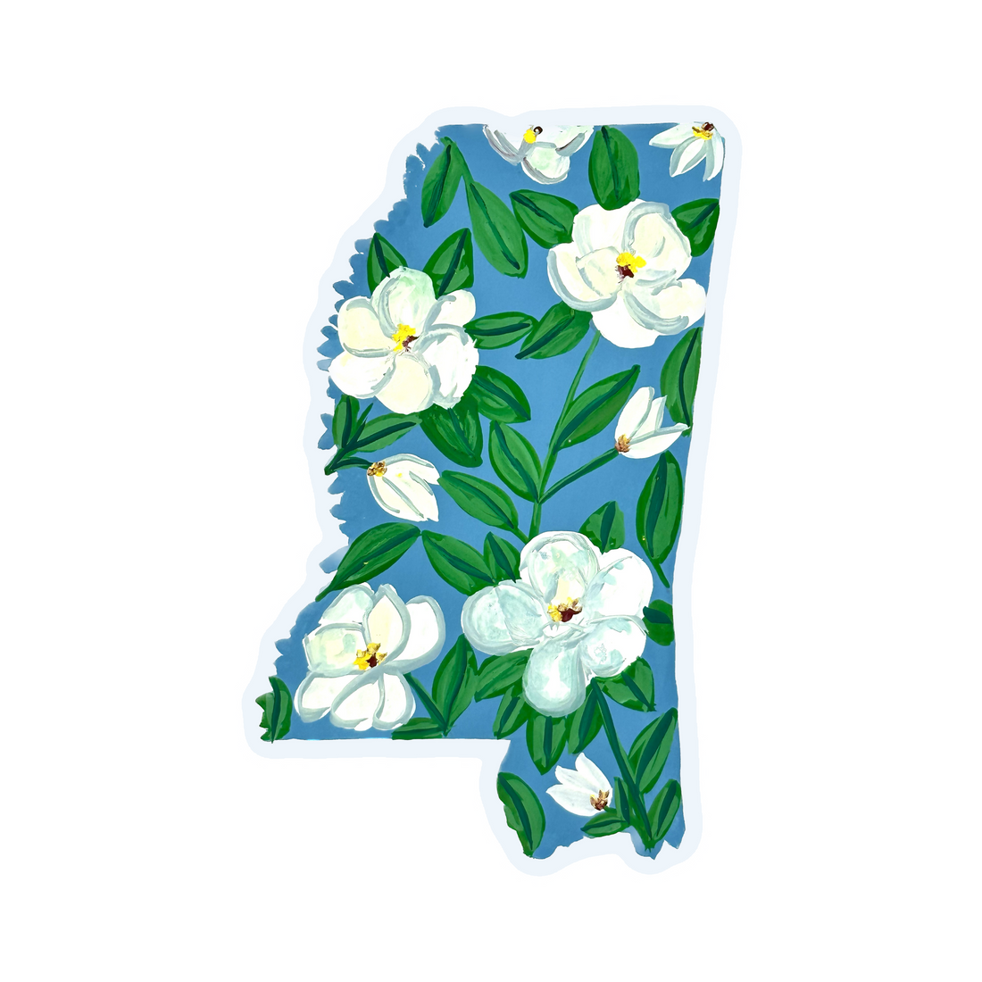 Mississipi State Flowers sticker WATERPROOF QUALITY VINYL MATTE
