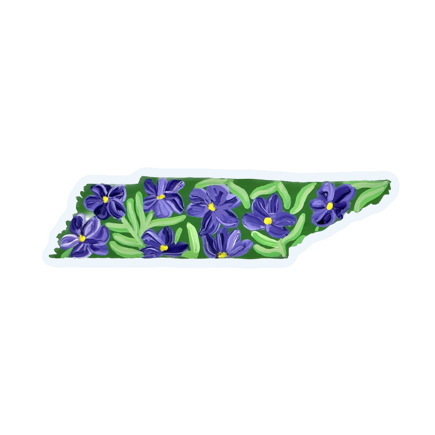 Tennessee State Flowers Sticker WATERPROOF QUALITY VINYL MATTE