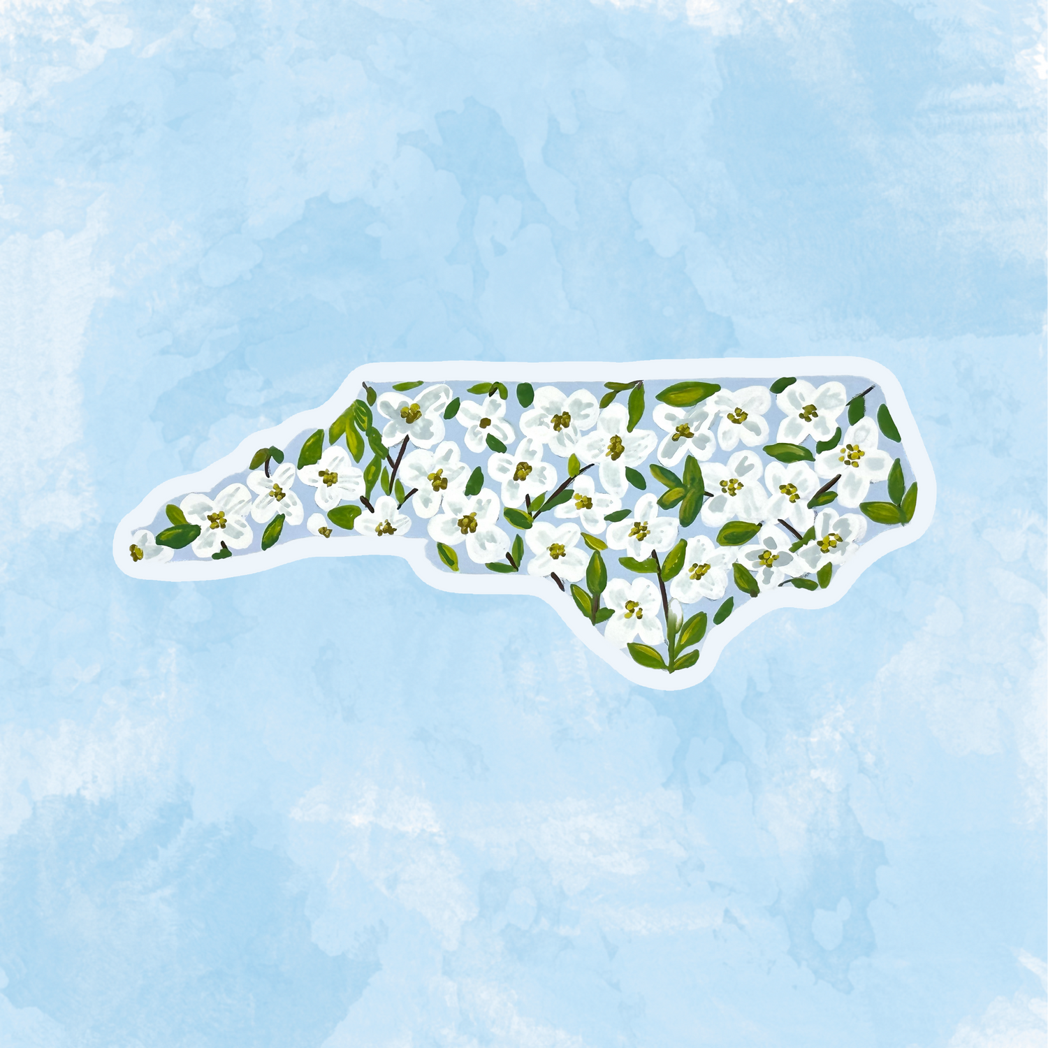 North Carolina State Flowers sticker WATERPROOF QUALITY VINYL MATTE