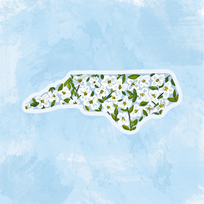 North Carolina State Flowers sticker WATERPROOF QUALITY VINYL MATTE