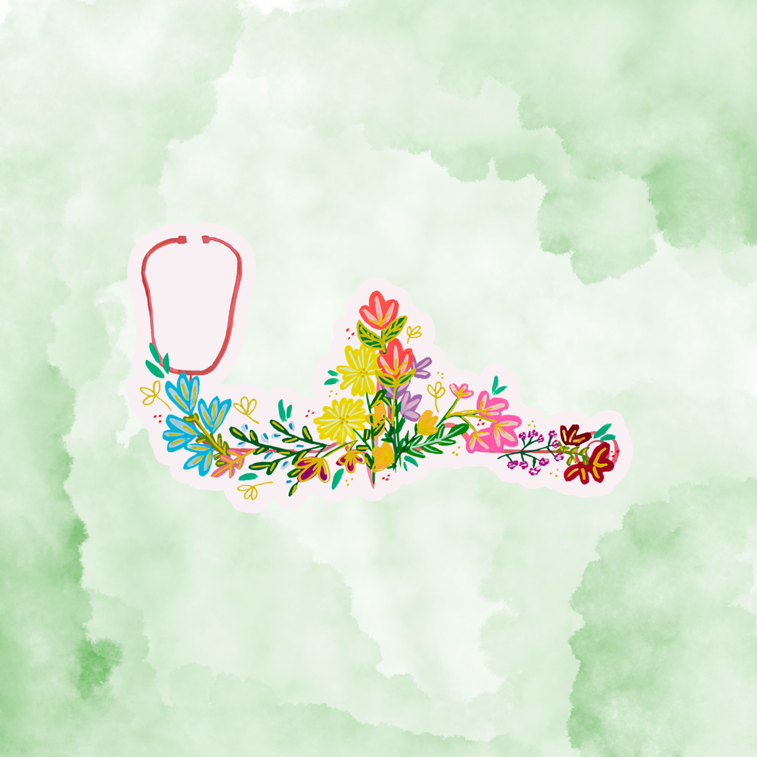 Stethoscope & Ekg Sticker waterproof quality vinyl matte