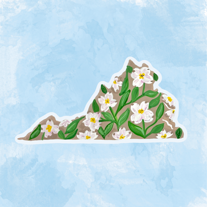 Virginia State Flowers sticker WATERPROOF QUALITY VINYL MATTE