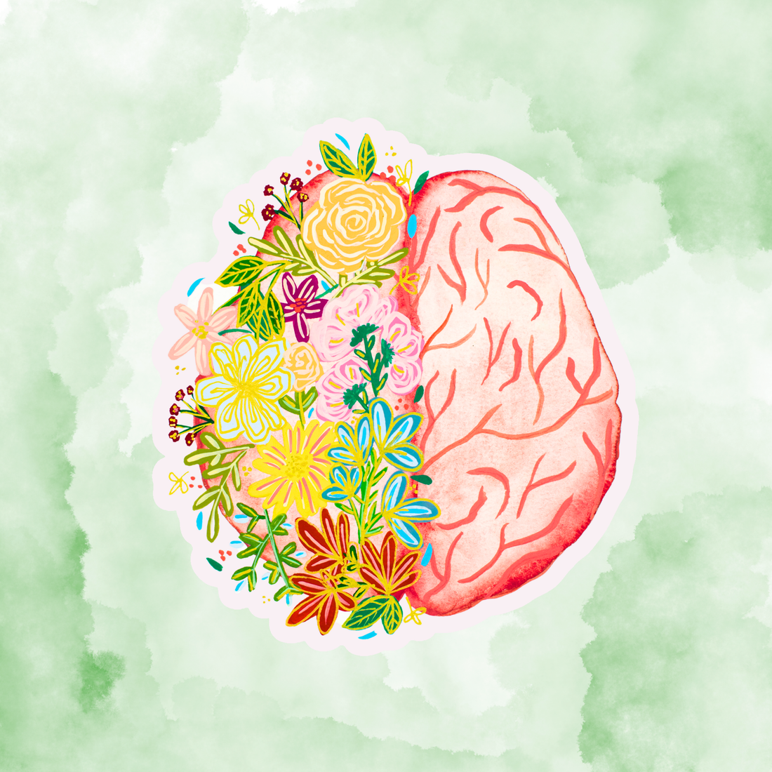 Brain Sticker waterproof quality vinyl matte