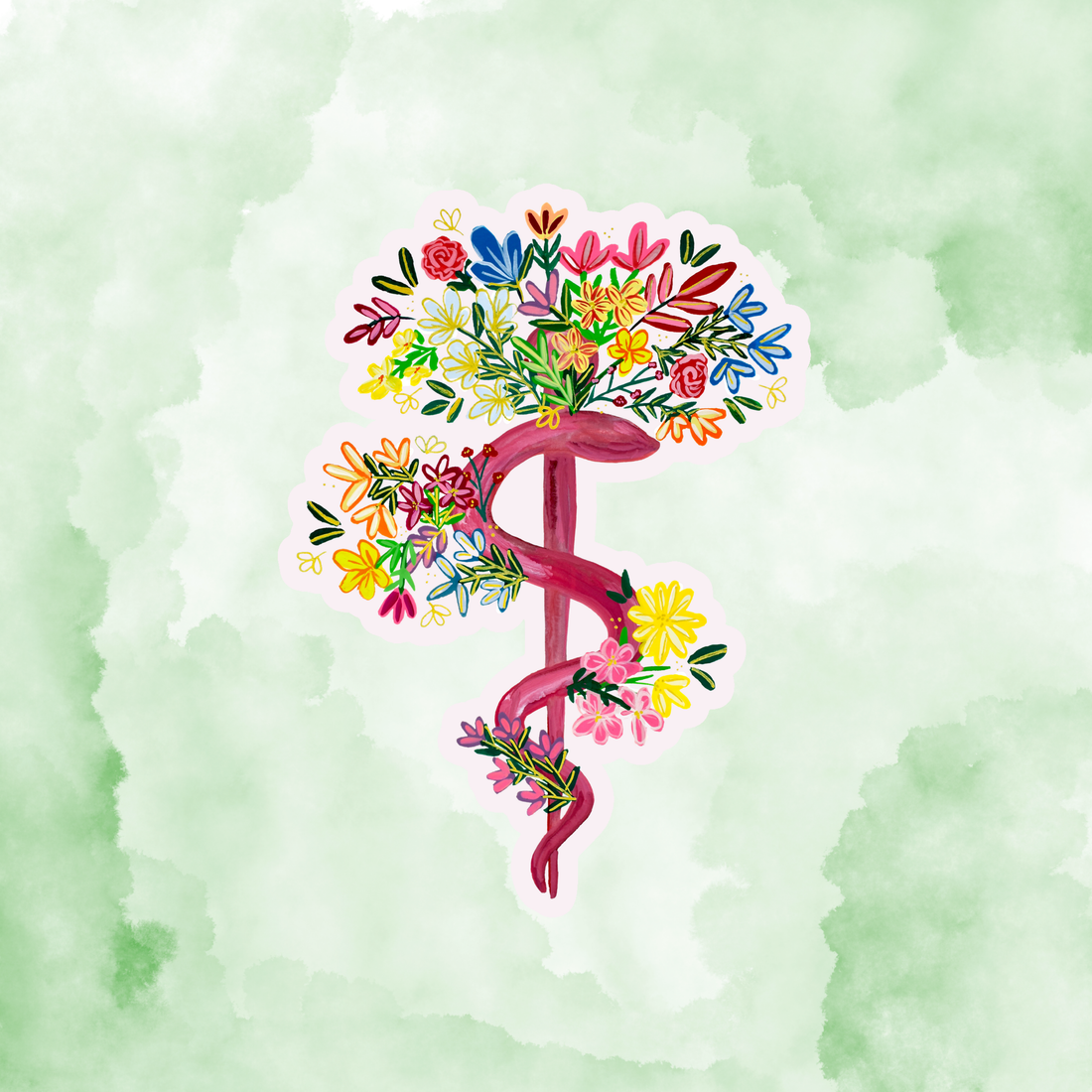 Rod of asclepius sticker waterproof quality vinyl matte