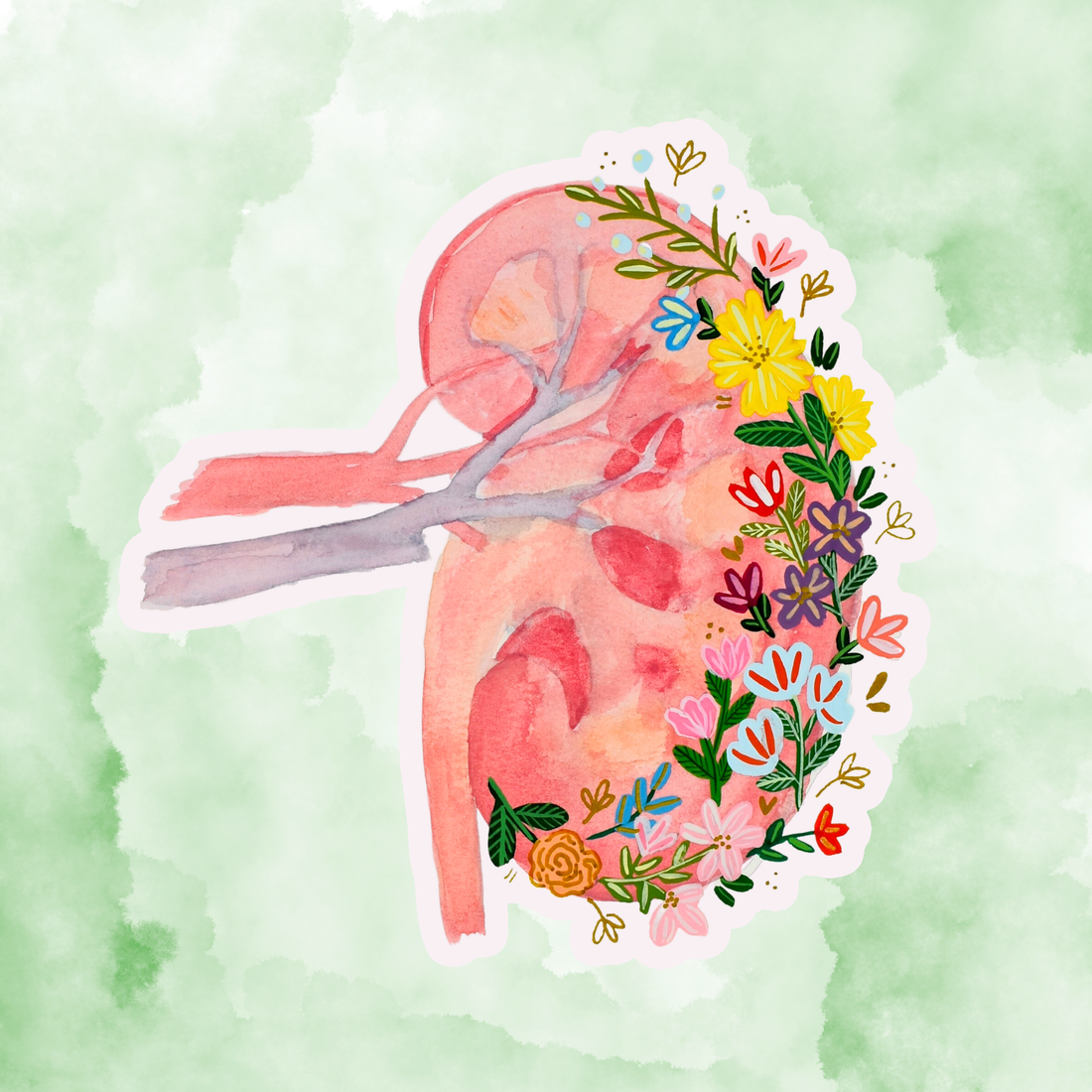 Kidney Sticker waterproof quality vinyl matte