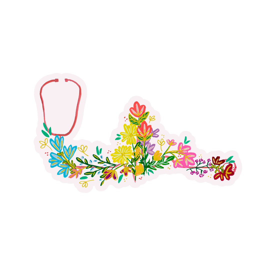 Stethoscope & Ekg Sticker waterproof quality vinyl matte