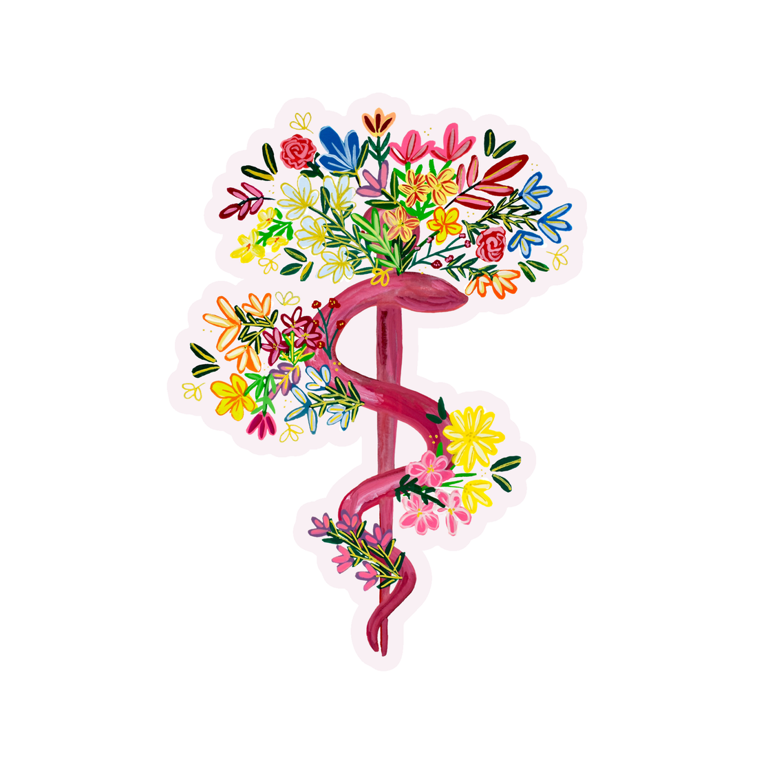 Rod of asclepius sticker waterproof quality vinyl matte