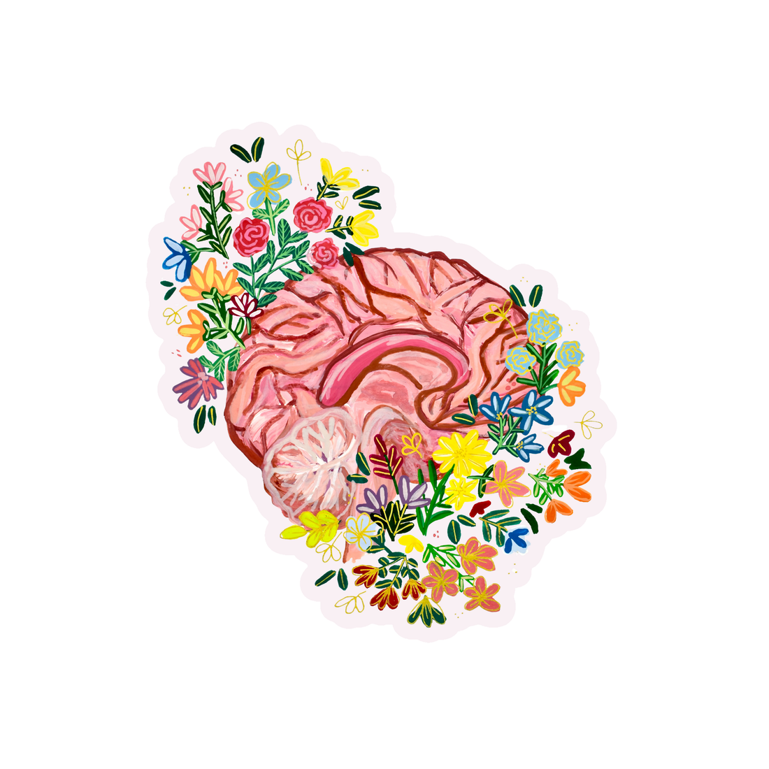 Sagittal brain sticker waterproof quality vinyl matte