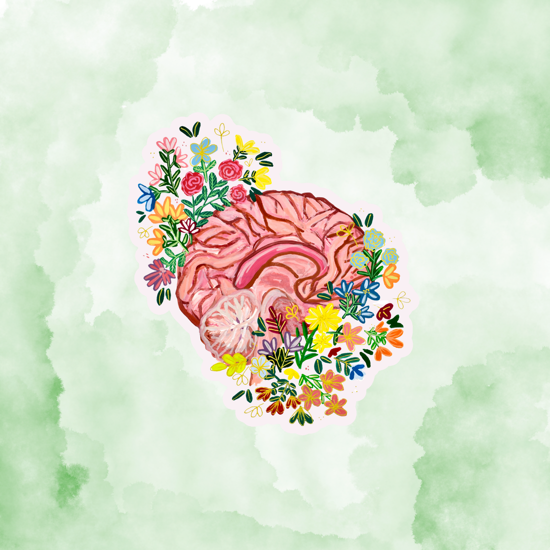 Sagittal brain sticker waterproof quality vinyl matte