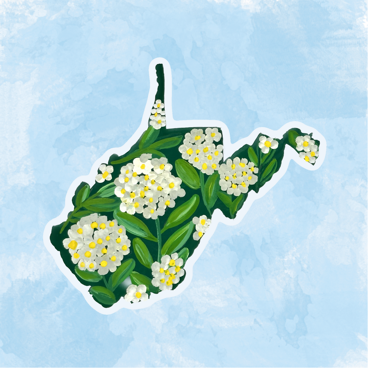 West Virginia State Flowers sticker WATERPROOF QUALITY VINYL MATTE