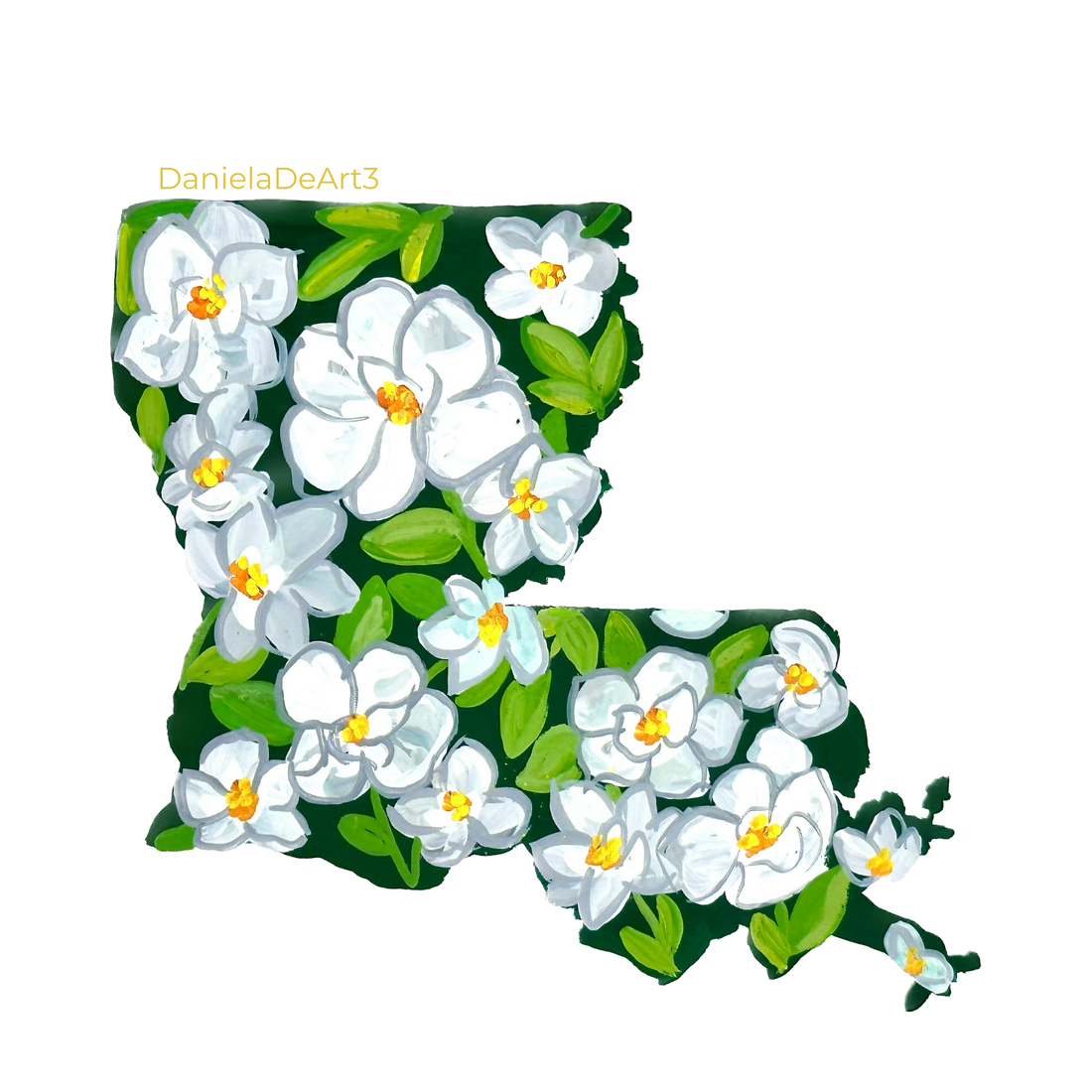 Lousiana State Flowers sticker WATERPROOF QUALITY VINYL MATTE
