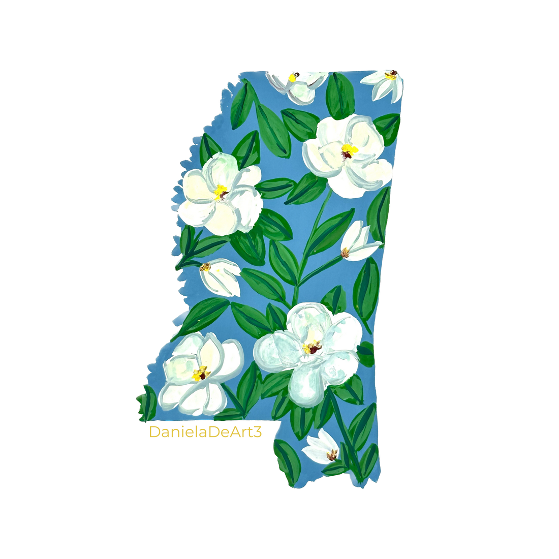 Mississipi State Flowers sticker WATERPROOF QUALITY VINYL MATTE
