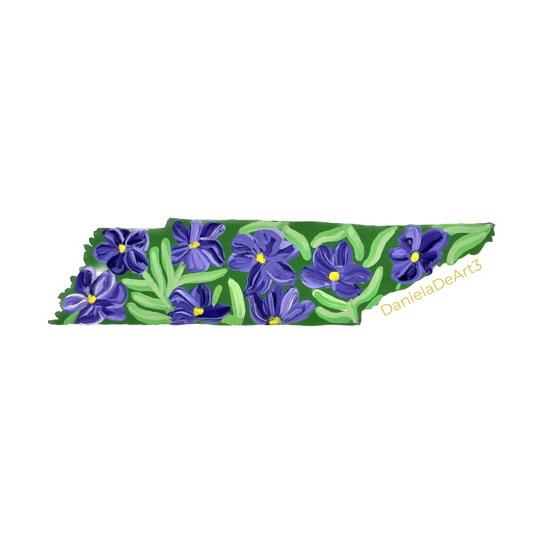Tennessee State Flowers Sticker WATERPROOF QUALITY VINYL MATTE