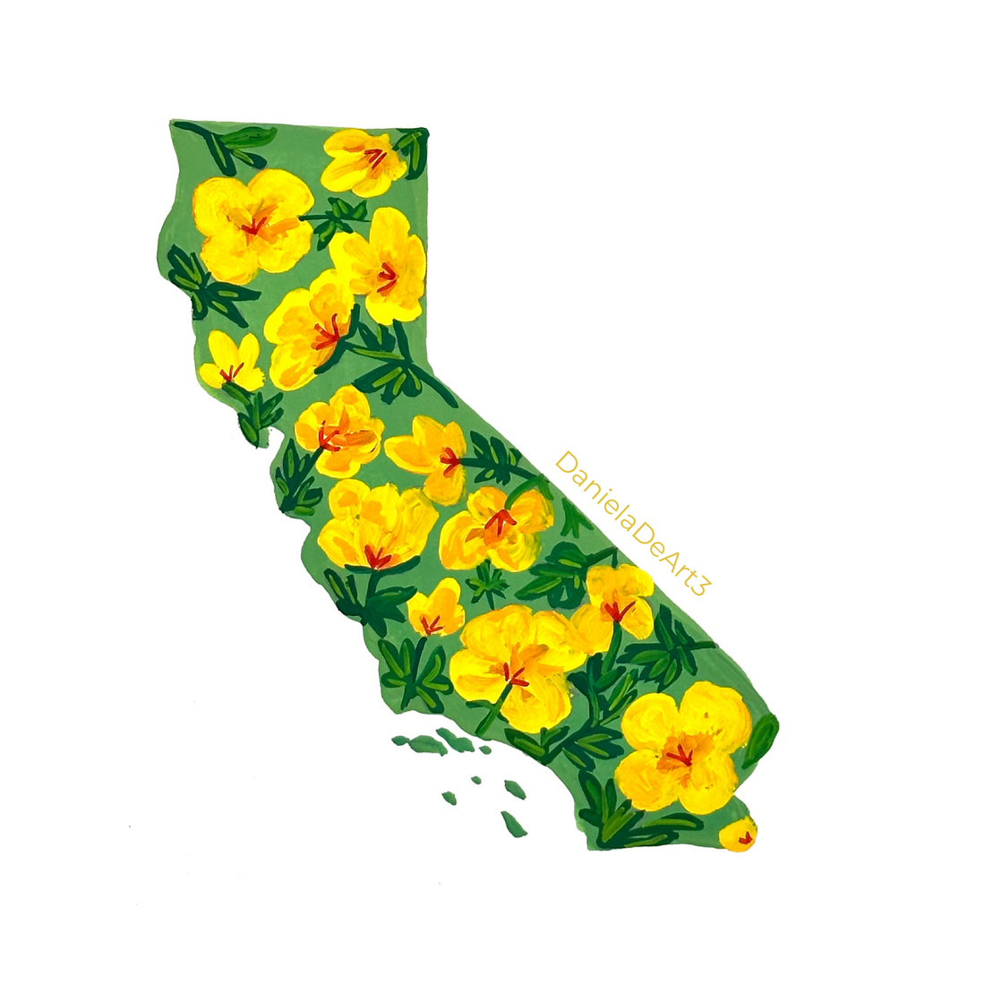 California State Flowers sticker WATERPROOF QUALITY VINYL MATTE