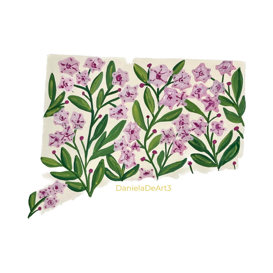 Connecticut State Flowers Sticker WATERPROOF QUALITY VINYL MATTE