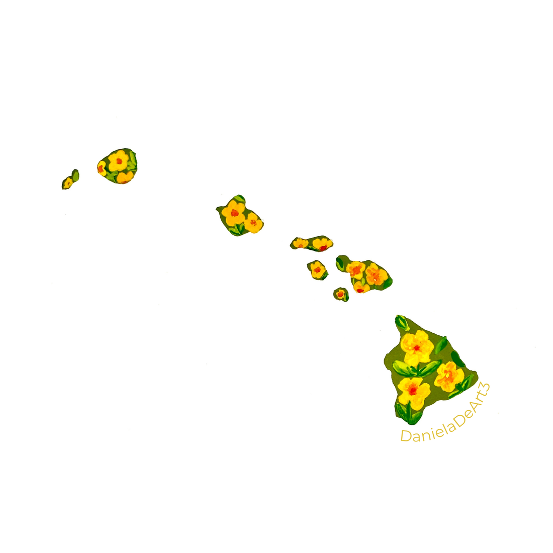 Hawaii State Flowers sticker WATERPROOF QUALITY VINYL MATTE