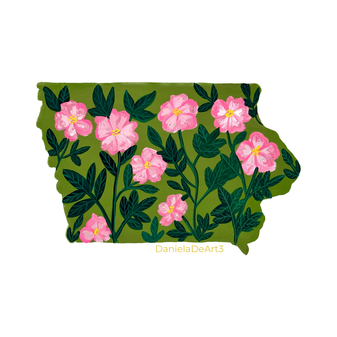 Iowa State Flowers sticker WATERPROOF QUALITY VINYL MATTE