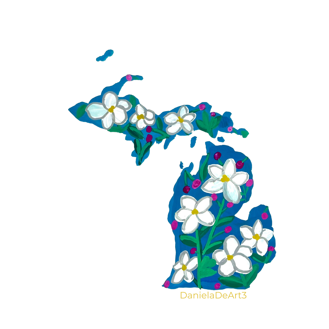 Michigan State Flowers sticker WATERPROOF QUALITY VINYL MATTE
