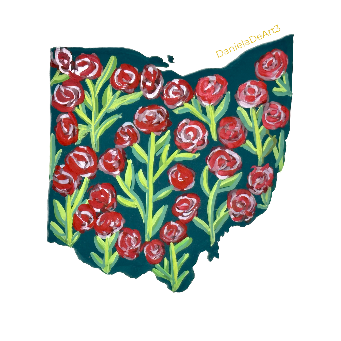 Ohio State Flowers Sticker WATERPROOF QUALITY VINYL MATTE