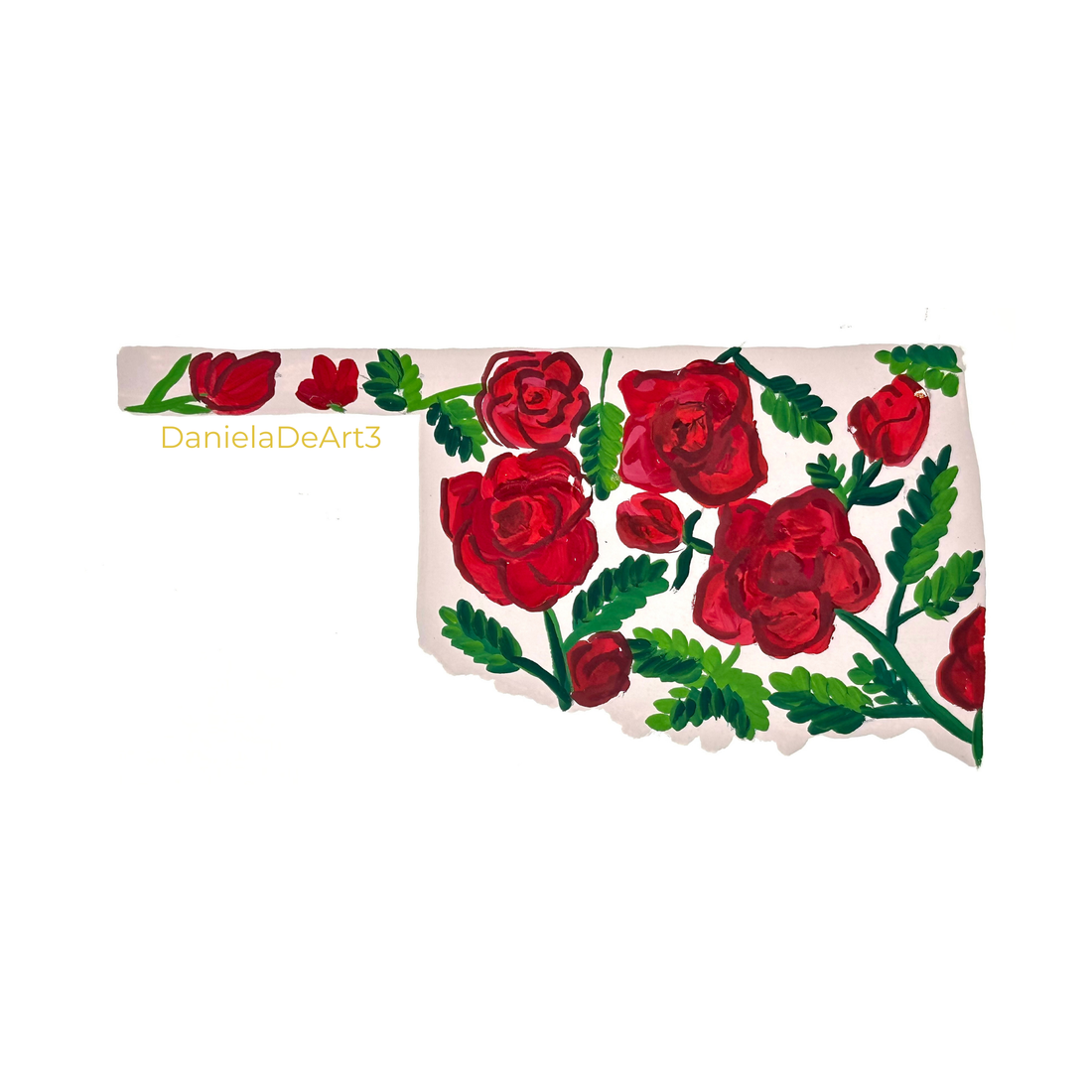 Oklahoma State Flowers sticker WATERPROOF QUALITY VINYL MATTE